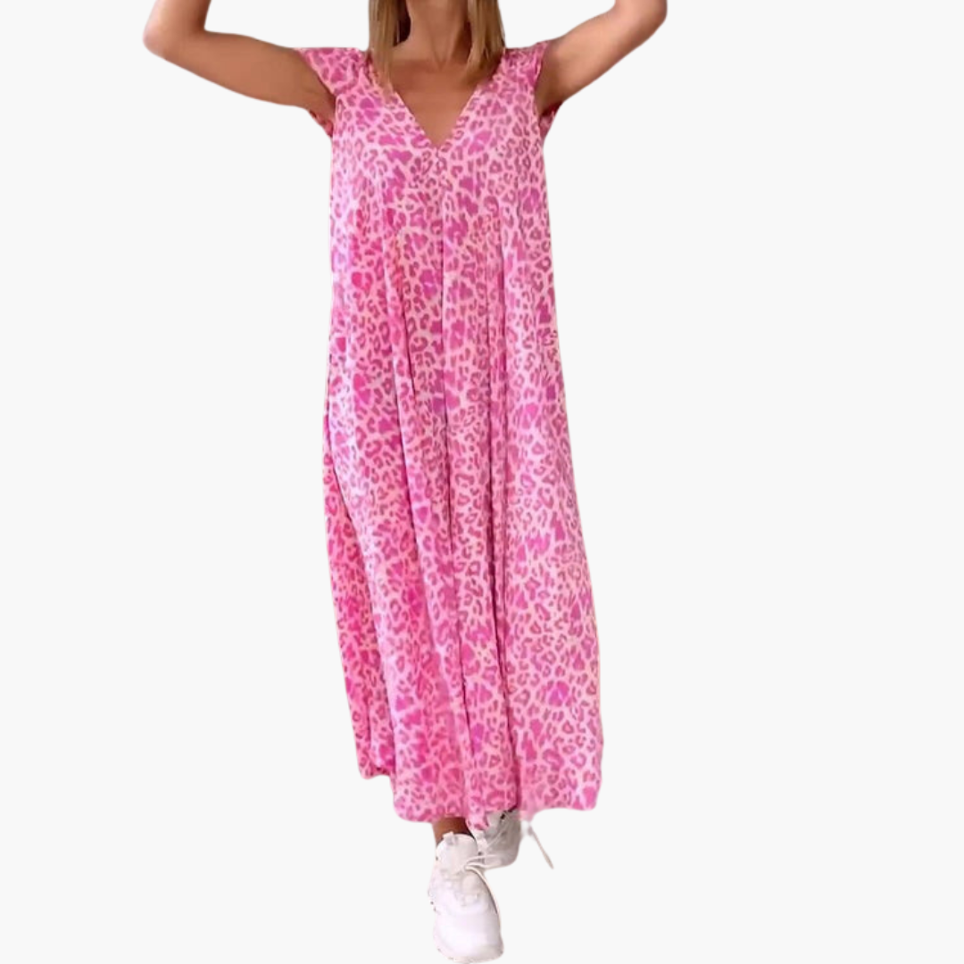 1_89946389-edab-467a-9995-266f912c1349.png Leo Maxi Dress for Women – V-Neck and Loose Fit - Image 1