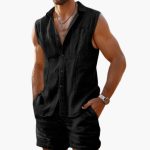 Men's Set with Sleeveless Shirt and Shorts for Summer - Image 2
