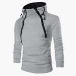 Men's Hoodie with Zipper at the Neck and Adjustable Fit