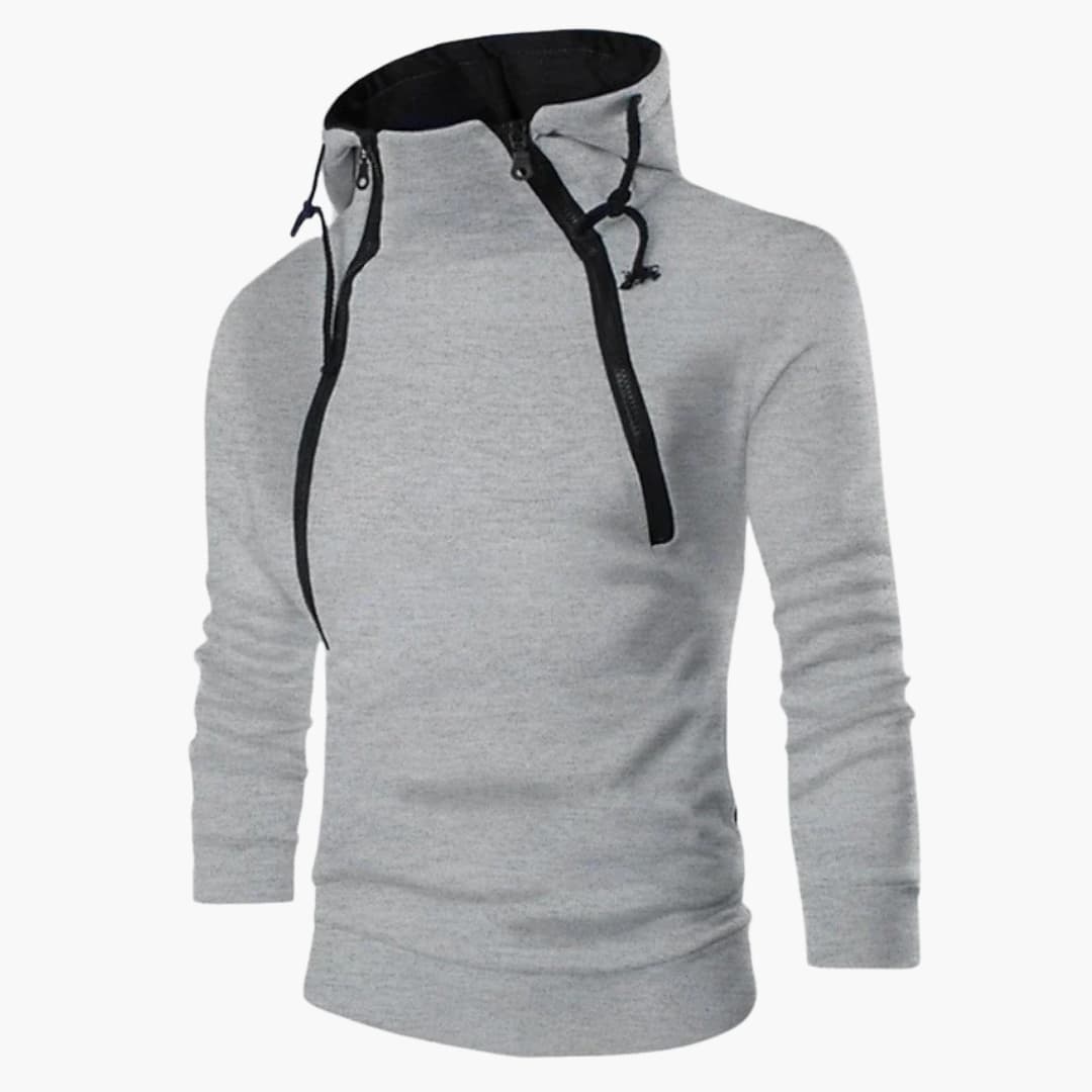 1_9167eb3a-ee11-442a-9aea-477474332676.jpg Men's Hoodie with Zipper at the Neck and Adjustable Fit - Image 1