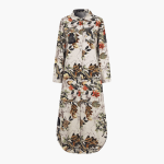 Floral Maxi Dress for Women with Button Placket – Long Dress