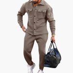 Two-Piece Men's Set with Long Sleeve Shirt and Pants - Image 2