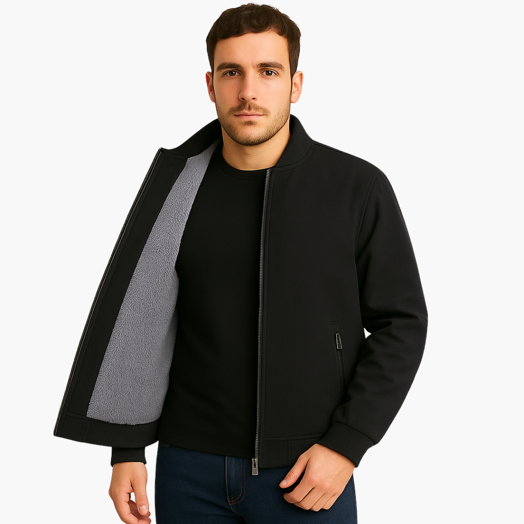 1_97c10ba4-678d-4920-849d-8e8153f6cc04.png Men's Bomber Jacket with Zipper and Fleece Lining - Image 1