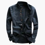 Stand Collar Shirt for Men - Minimalistic, Elegant & Casual - Image 4