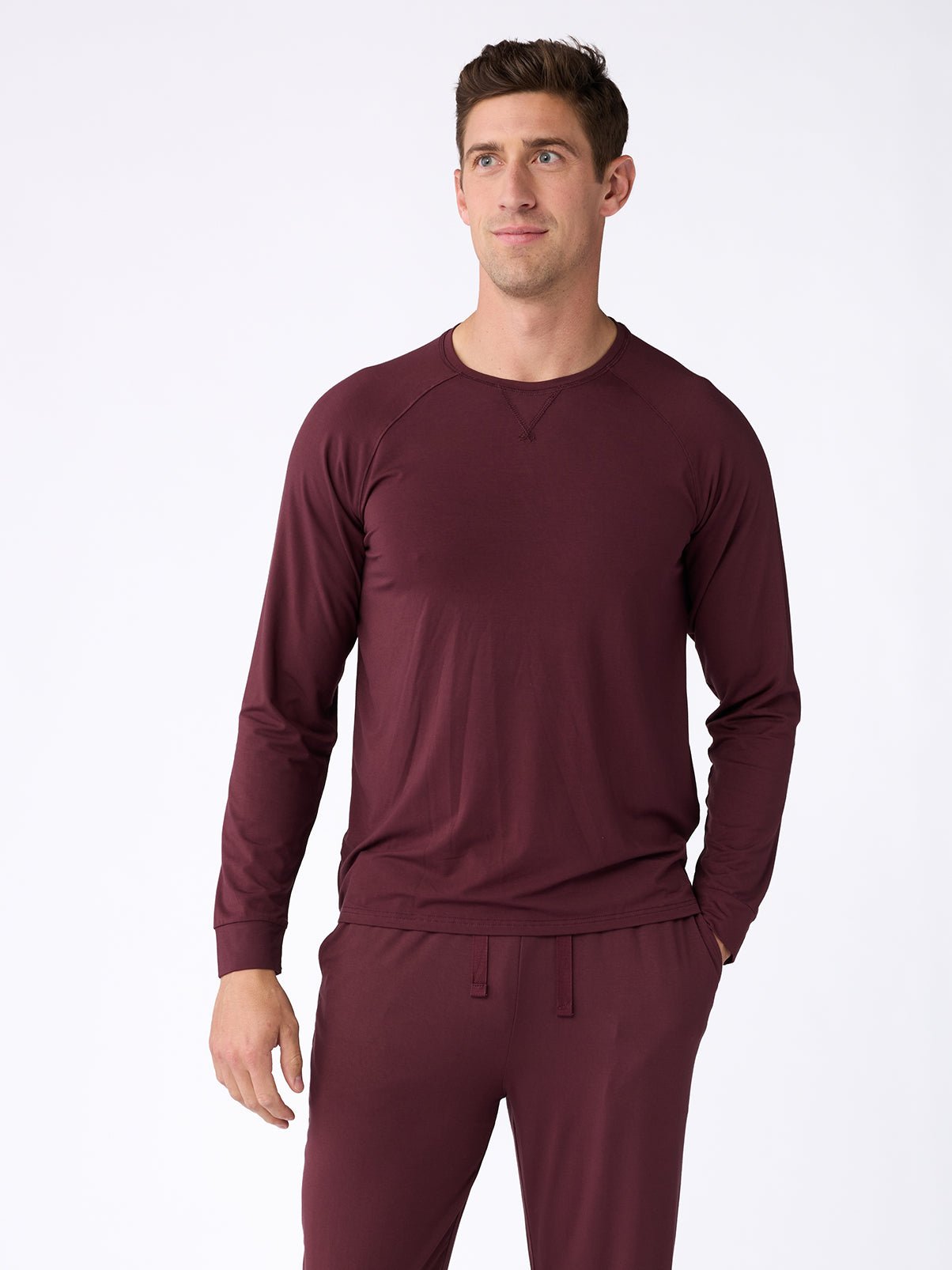 1_Burgundy_Bamboostretchknitlongsleeve-332713.jpg Men's Bamboo Stretch Knit Long Sleeve - Last Chance - Image 1