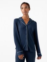 Women's Bamboo Rib-Knit Classic Long Sleeve Pajama Top - Last Chance - Image 3