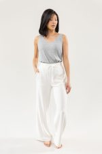 Women's Brushed Bamboo Wide Leg Patch Pocket Pant - Last Chance - Image 2