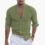Summer Shirt for Men - Light, Airy & Stand-Up Collar Casual - Image 2