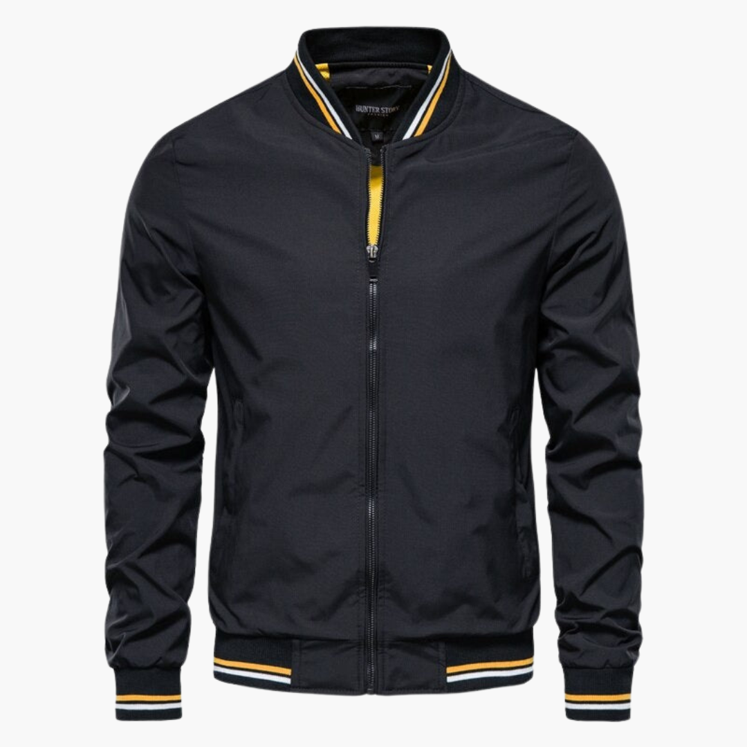 1_a80fe823-7c1e-478d-b347-627cd88a84de.png Bomber Jacket for Men - Front Zipper & Ribbed Details - Image 1