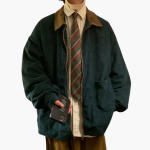 Men's Bomber Jacket with Zipper and Front Pockets