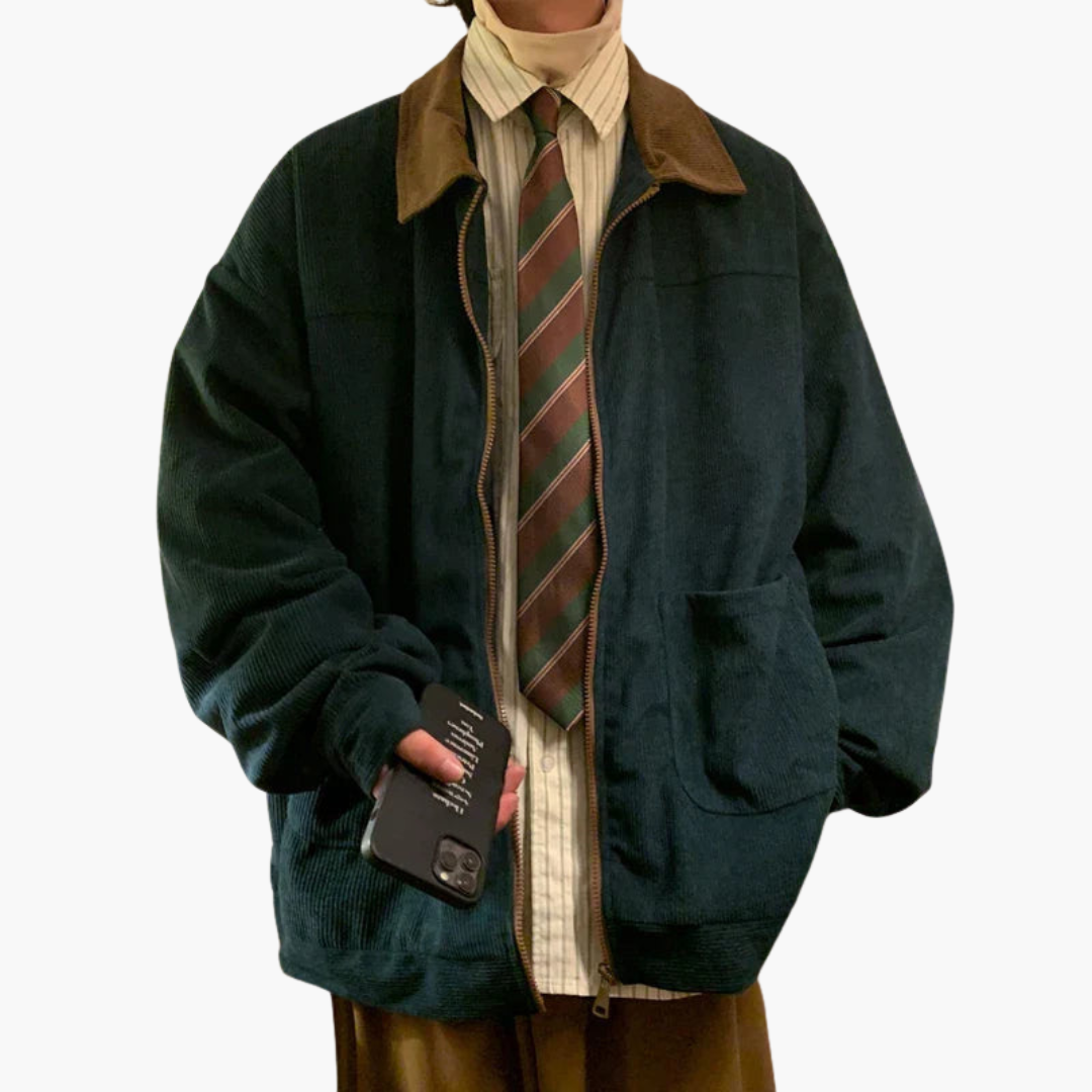 1_ae903251-e177-4d33-9a12-97e55afea743.png Men's Bomber Jacket with Zipper and Front Pockets - Image 1