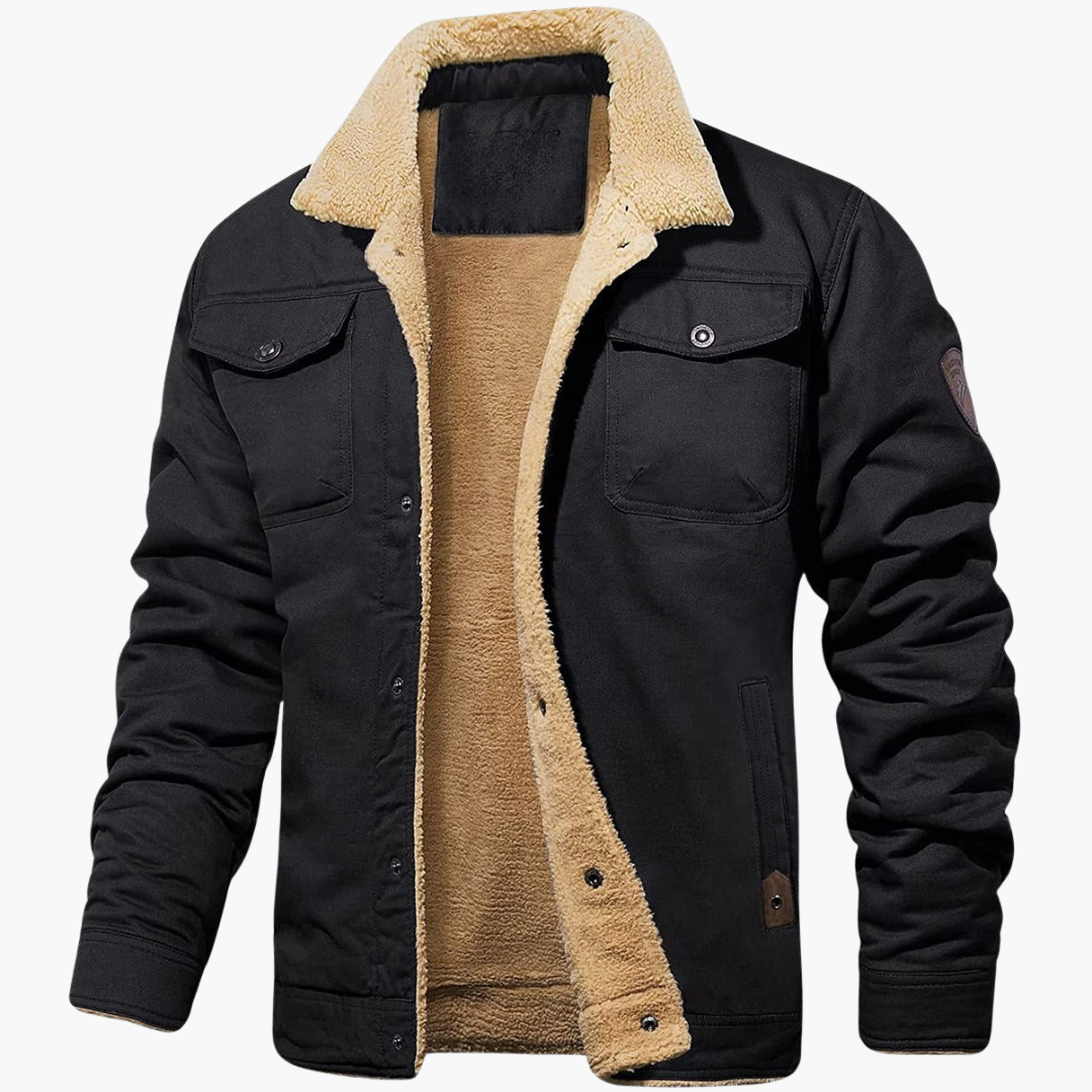 1_ca57b741-f4fc-4bd7-b73e-9162c0b2b87b_1800x1800_cleanup.png Men's Bomber Jacket with Zipper and Faux Fur Lining - Image 1