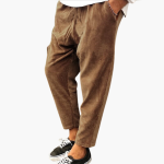 Men's Corduroy Pants with Stretch Waistband and Straight Leg - Image 2
