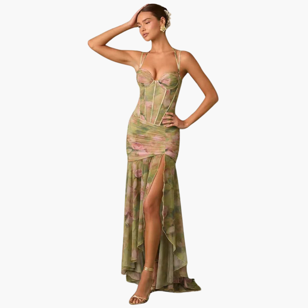 1_df6edea2-07a6-4457-970c-f50208740769.png Pleated Wrap Dress with Print - Women's Fashion for Every Occasion - Image 1