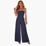 Women’s Strapless Jumpsuit with Wide Legs and Defined Waist - Image 2