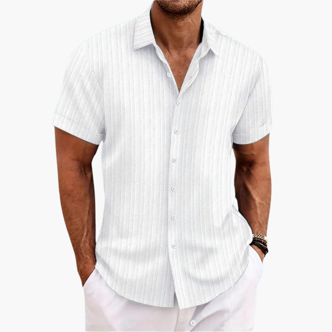 1_e3c8c023-305a-47f0-9565-6b26b12e5e2f.png Men's Short Sleeve Striped Shirt – Button-Up for Summer - Image 1