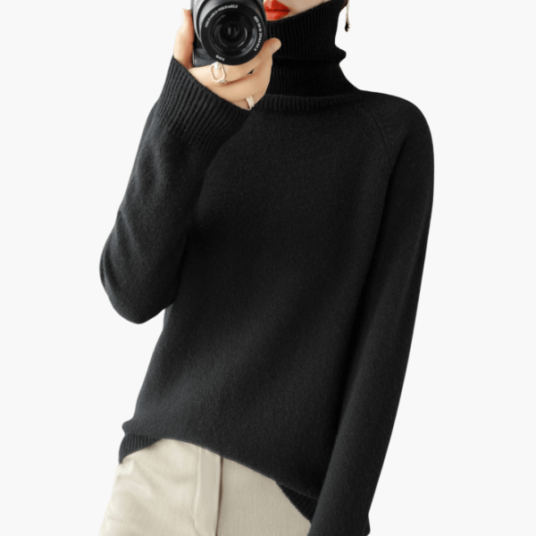 Turtleneck Knit Sweater for Women – Winter Sweater with Long Sleeves