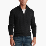 Men's Knit Sweater with Zipper – Winter Sweater