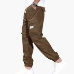 Men's Corduroy Pants with Waistband and Side Pockets