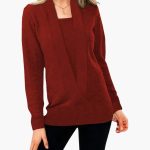 Women's Sweater with Deep V-Neck and Long Sleeves - Image 6
