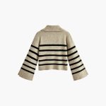 Women's Pullover with V-Neck and Striped Surface - Image 6