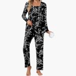 Women's Pajama Set with Long Sleeves and Star Pattern - Image 8