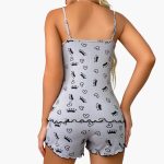 Women's Pajama Set with Sleeveless Top and Printed Shorts - Image 6