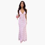 Lace Maxi Dress - Women's Style with V-Neck and Elegance - Image 6