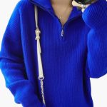 Women's Sweater with Zip Neck and Ribbed Surface - Image 21