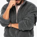 Men's Teddy Jacket with Zipper and Long Sleeves - Image 16