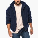 Men's Teddy Jacket with Zipper and Long Sleeves - Image 22