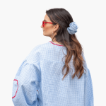 Women's Gingham Blouse with Heart Pockets – Summer Blouse - Image 2