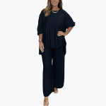 Loungewear Set for Women – Wide Pants & Loose Blouse - Image 2