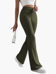 Wide High Waist Knit Pants for Women – Comfortable Lounge Fit - Image 2