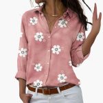 Floral Blouse with Elegant Floral Pattern - Women's Summer Look - Image 3