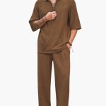 Men's Summer Set with Short Sleeve Shirt and Elastic Pants - Image 4