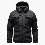 Men's Zip-Up Hooded Jacket with Multiple Pockets