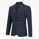 Checked Suit Set - Slim Fit Men's 3-Piece Suit Modern - Image 2