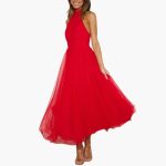Women's Tulle Dress with Halter Neck – Elegant Party Dress - Image 13