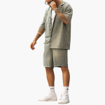 Men's Summer Two-Piece Set with Short Sleeves and Collar - Image 2