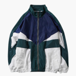 Men's Bomber Jacket with Zipper and Color Block Design - Image 2