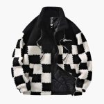 Men's Jacket Checkered Pattern with Zipper - Image 2