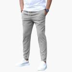 Men's Stretch Pants with Slim Legs and Waistband - Image 3
