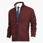 Men's Zip Cardigans with Stand-Up Collar and Ribbed Cuffs - Image 6