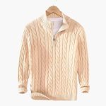 Knitted Sweater for Men - Elegant Half Zip Sweater - Image 2