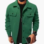 Men's shirt with button placket, chest pockets, and long sleeves - Image 7