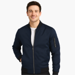 Men's Bomber Jacket with Ribbed Hem and Arm Pocket - Image 2