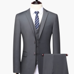 Three-Piece Men's Suit with Jacket, Vest, and Trousers - Image 2