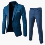 Men's Summer Suit Two-Piece with Lapel and Flat Front Trousers - Image 7