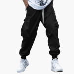 Men's Cargo Jogger Pants with Drawstring and Elastic Cuffs